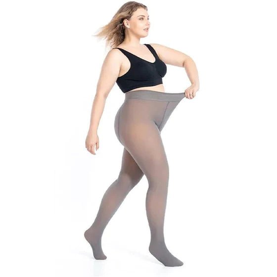 Felfria ben fejkade genomskinliga varma mjuka fodrade elastiska tights