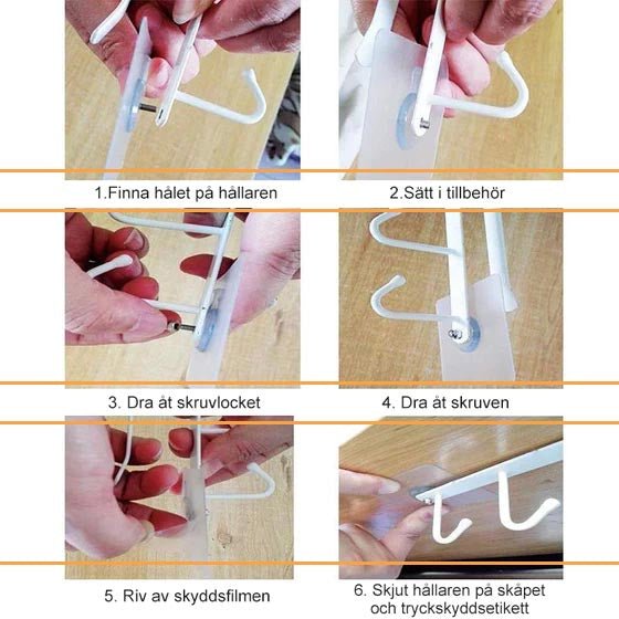 Hängare med 6 krokar | För hyllplan